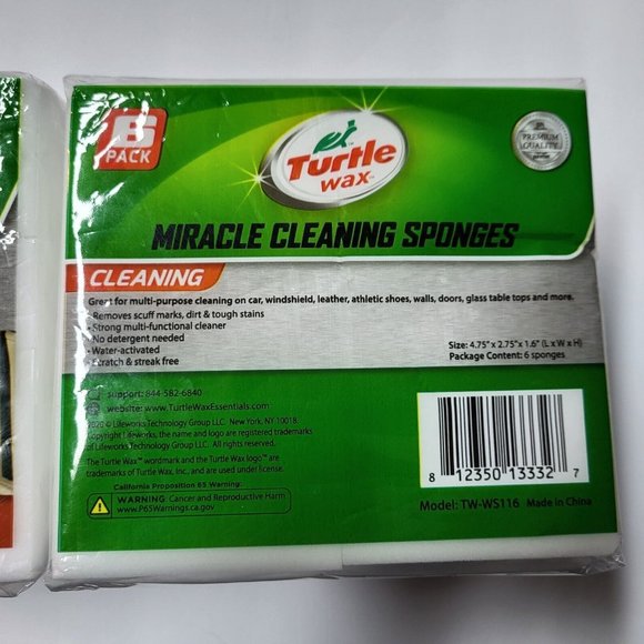 New Turtle Wax Miracle Cleaning 6 Count Quality Sponges For Tough Stains 2 Pack - Picture 4 of 5